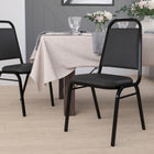 Flash Furniture HERCULES Series Trapezoidal Back Stacking Banquet Chair - Black-Upholstered Seat and Back