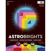 Astrobrights 70lb Cover Paper -  8.5" x 11" -   Double Colour 5-Colour Assortment -  80 Pack-Double Colour card stock for creative and durable  projects. Colours include: Venus Violet/ Outrageous Orchid, Pulsar Pink/Re-Entry Red, Solar Yellow/Cosmic Orange, Martian Green/Vulcan Green, and Lunar Blue/Blast-Off Blue