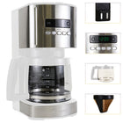 Kenmore Aroma Control 12-Cup Programmable Coffee Maker with Reusable Filter - White and Stainless Steel-Large 12-cup capacity with 1-4 cup brewing option
