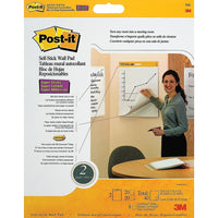 Post-it Recycled Self-Stick Wall Pads, 20" x 23", 2-Pack-No tacks or tape needed with self-sticking sheets