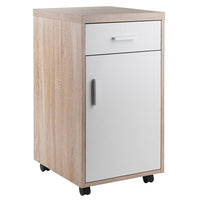 Winsome 18220 Kenner Mobile Storage Cabinet, 1 Drawer, Reclaimed Wood/White Finish-Constructed of composite wood, White and reclaimed wood finish
