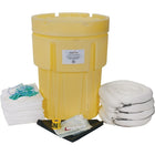 Zenith Safety 95-Gallon Economy Spill Kits, Oil Only, With Overpack Drum-Contents: 100 Sorbent Pads (15" x 17"), 4 Sorbent Booms (5" x 10"), 1 Drain Cover (36" x 36"), 1 Caution Tape(3" x 300'), 1 Repair Putty (4 oz.) , 2 Pairs Nitrile Gloves, 2XL (11) , 2 Pairs Safety Goggles (One Size), 2 Microporous Coveralls, XL , 10 Disposal Bags (26" x 36")