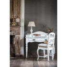 Plata Import Lily Office Desk Writing Desk - Solid Wood Frame - White-White Wooden