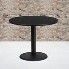 Flash Furniture 36" Round Black Laminate Table Top with 24" Round Table Height Base-Top Size: 36"W x 36"D