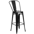 30'' Round Black Metal Indoor-Outdoor Bar Table Set with 2 Cafe Barstools [CH-51090BH-2-30CAFE-BK-GG]-4