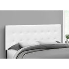 Monarch Specialties 6002Q Queen Size Headboard - White Leather-Look-For use with a queen-size bed that has a box spring and mattress (not included)