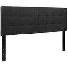 Flash Furniture Bedford Tufted Upholstered Queen Size Headboard - Black Fabric-Panel Headboard