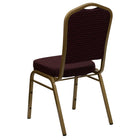 Flash Furniture HERCULES Series Crown Back Stacking Banquet Chair with Gold Frame - Burgundy Patterned Fabric-Crown Back Design