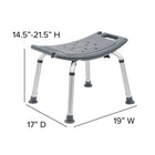 Flash Furniture Chaise De Bain Et Douche Réglable série HERCULES-Gris (DCHY3410LGRY)-Désinfecter avec un nettoyant à base d'eau