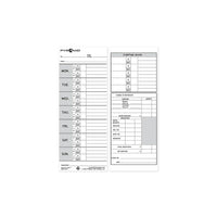 Pyramid Time Systems Weekly Time Cards 331-11 for 1000 Series Time Clocks, 100 Pack-Two-sided time card records employee punch times for each day of the week