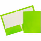 JAM Paper Glossy Two Pocket Presentation Folders, Lime Green, 50 Pack-Lime Green Glossy Cardstock Folders