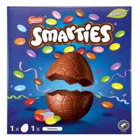 Nestle Smarties Grand Oeuf de Pâques - 188 g-Contient 1 œuf creux en chocolat au lait de Pâques et des barre de chocolat classiques miniatures