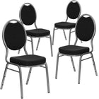 Flash Furniture Black Vinyl Side Reception Chair with Chrome Sled Base - 4 Pack-Set of 4 Multipurpose Banquet Chairs