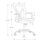 Monarch Specialties 7460 Office Chair - Black/Chrome Base-Product dimensions: 23 inches L x 24.5 inches W x 36 inches H