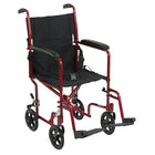 Drive Medical Lightweight Transport Wheelchair, Red, 19" Seat-Red, Aluminum
