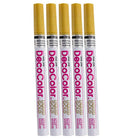 JAM Paper Marvy Uchida Fine-Point Opaque Paint Marker - Gold - 5 Pack (7665885g)-Fine calligraphy tip of this paint marker allows you to create detailed designs