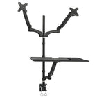 TygerClaw Double Extending Arms Monitor Desk/Sit-Stand Workstation (TYDS10022BLK)-Universal Fit - Innovative desktop PC monitor desk riser that mounts various flat panel LCDs and LED displays from 13" to 27"