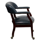 Flash Furniture Navy Vinyl Luxurious Conference Chair with Accent Nail Trim & Casters-Navy Vinyl Upholstery
