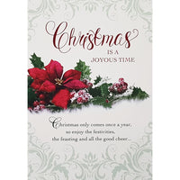 Mill Brook Studio "Christmas is a Joyous Time" Greeting Cards with Envelopes - 5-3/8" x 7-3/4" - 18 Pack-Greeting Cards