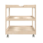 Flash Furniture Bright Beginnings Commercial 3 Shelf Square Space Saving Wooden Mobile Classroom Storage Cart - Natural-Rounded Edges Prevent Abrasions from Accidental Contact