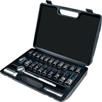 Aurora Tools Drive Metric Socket Set, 24-Piece, 3/8"-Chrome vanadium steel for extra strength and durability