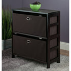 Winsome Wood Torino 3-Piece Set Storage Shelf with Black Fabric Baskets, Chocolate (92386)-Includes two shelves