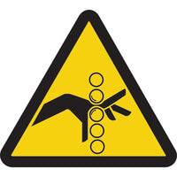 Accuform Signs Pinch Point Iso Warning Safety Labels, 2" x 2", Vinyl, Pictogram-Display Type Adhesive