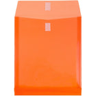 JAM Paper Plastic Envelopes with VELCRO Brand Closure - 1" Expansion - Letter - 9 3/4" x 11 3/4" - Orange - 12 Pack (118V1OR)-Size: 9.75 x 1.25 x 11.75 inches (Letter Size)