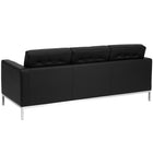 Flash Furniture HERCULES Lacey Series Contemporary Black LeatherSoft Sofa with Stainless Steel Frame-Black LeatherSoft Upholstery