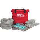 Zenith Safety 10-Gallon Truck Spill Kits, Universal, With Nylon Bag-Contents: 10 Sorbent Pads (15" x 17"), 3 Sorbent Socks (3" x 48"), 2 Sorbent Pillows (8" x 18"), 1 Pair Nitrile Gloves, 2XL (11) , 1 Pair Safety Goggles (One Size), 1 Disposal Bag (26" x 36")