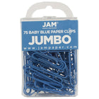 JAM Paper Coloured Jumbo Paper Clips, Large, Baby Blue Paperclips, 5 packs of 75, 375 Total (221819034g)-Length: 2"