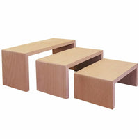 Eddie's - Présentoir rectangulaire moyen en bois - Naturel - Paquet de 3-Supports d'affichage
