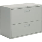 Staples Lateral File Cabinet, 2-Drawer, Grey-Accommodates letter- and legal-size files