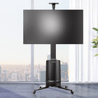 North Bayou Height-Adjustable Electric Mobile TV Cart-Keep your setup tidy and organized with the integrated cable management system. This feature ensures all wires are neatly concealed, maintaining a clean and professional appearance.