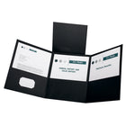 Oxford Tri-Fold Pocket Folders - Letter Size - Black - 20 Pack-Tri-fold design lets you present multiple brochures, papers and reports at a glance