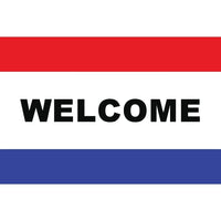 Message Flag, 36" x 60", Welcome-100% Polyester 36" x 60" flag for indoor or outdoor use