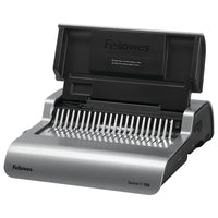 Fellowes Quasar E 500 Electric Comb Binding Machine with Starter Kit (5216901)-Effortless electric operation by pushing the button to punch