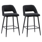 CorLiving DDW-350-B Blakeley Velvet Barstool in Black - Set of 2-Beautifully upholstered in soft luxe velvet fabric