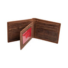 Champs Hunter Leather RFID Blocking Centre-Wing Wallet in Gift Box -  Brown-RFID protection