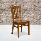 Flash Furniture HERCULES Series Vertical Slat Back Cherry Wood Restaurant Chair-Solid European Beech Hardwood Construction