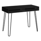 Monarch Specialties 7771 40" Computer Desk - Black/Black Metal-Computer desk in an elegant black laminate finish featuring 2 open storage cubbies