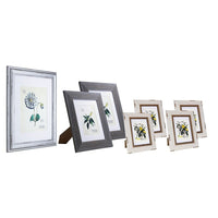 kieragrace KG Farmhouse Gallery Set - Set of 7-4 Raymond (5x7” matted for 4x6”), grey worn-look wood, beveled