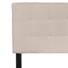 Flash Furniture Bedford Tufted Upholstered Full Size Headboard - Beige Fabric-Beige Fabric Upholstery