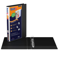 QuickFit Deluxe Heavy-Duty Spreadsheet View Binder (8.5" x 14") 1" Round Rings, Black (Portrait)-It's quick & easy to customize with one sheet of paper
