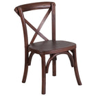 Flash Furniture HERCULES Series Stackable Kids Mahogany Wood Cross Back Chair-200 lb. Weight Capacity