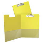 Davis Group Essential Clipboards - Yellow - 10 Pack-Clear interior pockets on front & back covers to secure loose documents and allow for easy identification of content