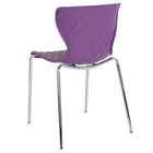 Flash Furniture Lowell Contemporary Design Purple Plastic Stack Chair-Ripple Diamond Patterned Back and Seat