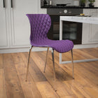Flash Furniture Lowell Contemporary Design Purple Plastic Stack Chair-Waterfall Seat reduces pressure on your legs