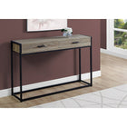 Monarch Specialties 3511 Accent Table - 48"L/Dark Taupe/Black Hall Console-Sturdy black metal legs in a minimalist style