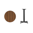 Flash Furniture – Table ronde en stratifié noyer de 24 po avec base de 22 x 22 po (XURD24WAT2222)-Table d'hospitalité
